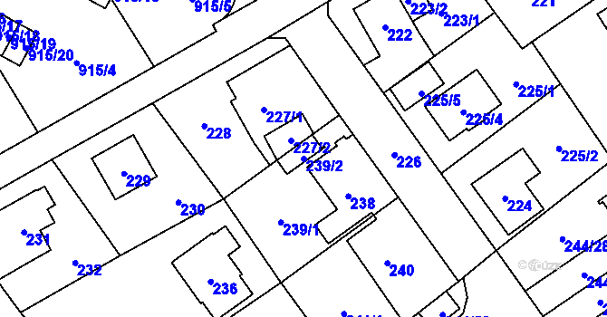 Parcela st. 239/2 v KÚ Staré Pavlovice, Katastrální mapa