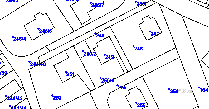 Parcela st. 249 v KÚ Staré Pavlovice, Katastrální mapa