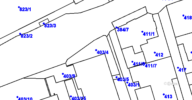 Parcela st. 403/4 v KÚ Staré Pavlovice, Katastrální mapa