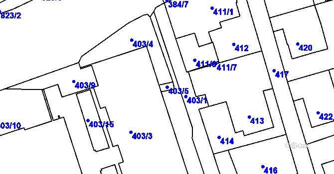 Parcela st. 403/5 v KÚ Staré Pavlovice, Katastrální mapa