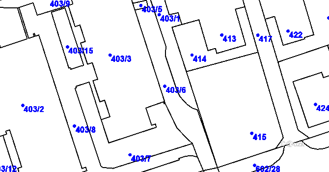 Parcela st. 403/6 v KÚ Staré Pavlovice, Katastrální mapa