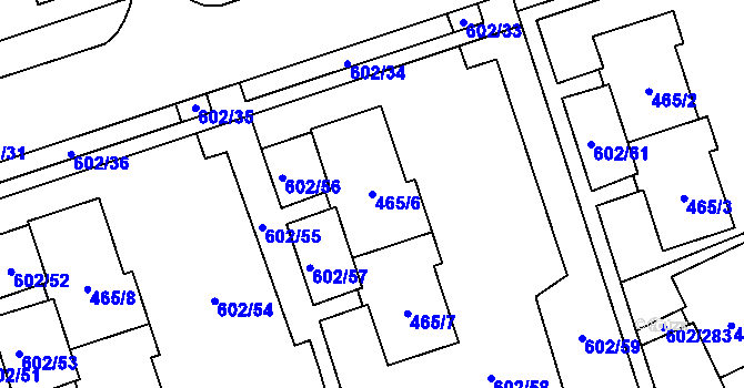 Parcela st. 465/6 v KÚ Staré Pavlovice, Katastrální mapa