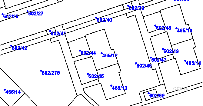 Parcela st. 465/12 v KÚ Staré Pavlovice, Katastrální mapa