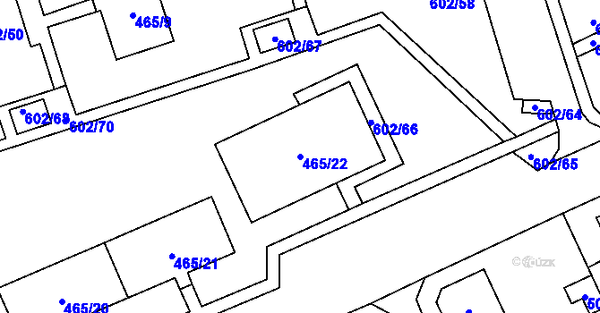 Parcela st. 465/22 v KÚ Staré Pavlovice, Katastrální mapa