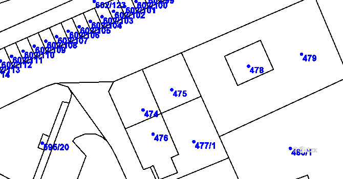 Parcela st. 475 v KÚ Staré Pavlovice, Katastrální mapa
