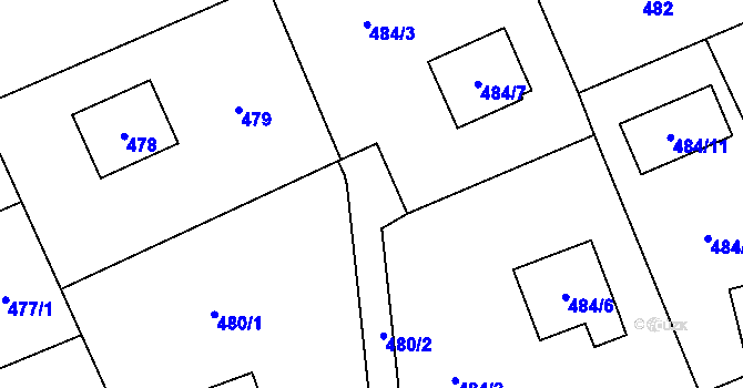 Parcela st. 484/4 v KÚ Staré Pavlovice, Katastrální mapa