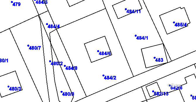Parcela st. 484/6 v KÚ Staré Pavlovice, Katastrální mapa