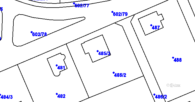 Parcela st. 485/3 v KÚ Staré Pavlovice, Katastrální mapa