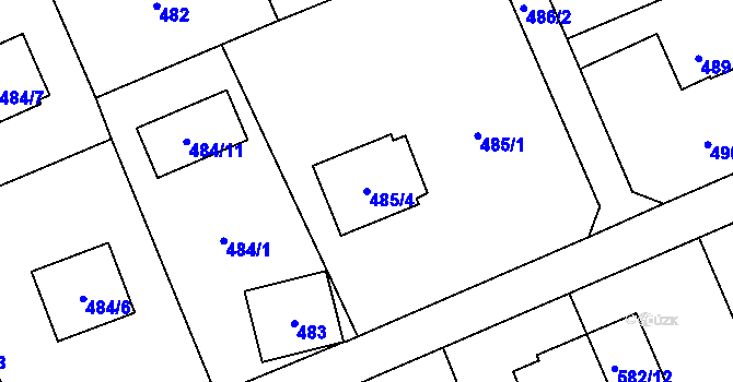 Parcela st. 485/4 v KÚ Staré Pavlovice, Katastrální mapa