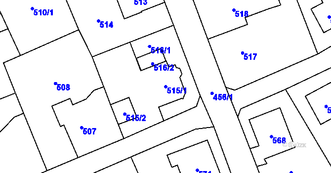 Parcela st. 515/1 v KÚ Staré Pavlovice, Katastrální mapa