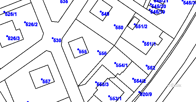 Parcela st. 556 v KÚ Staré Pavlovice, Katastrální mapa