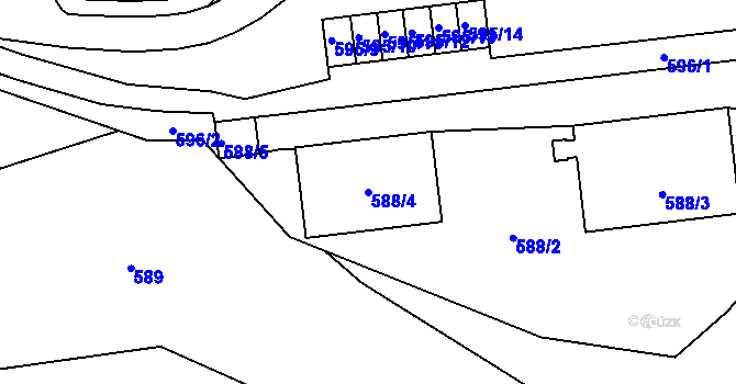 Parcela st. 588/4 v KÚ Staré Pavlovice, Katastrální mapa