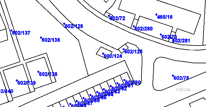 Parcela st. 602/124 v KÚ Staré Pavlovice, Katastrální mapa