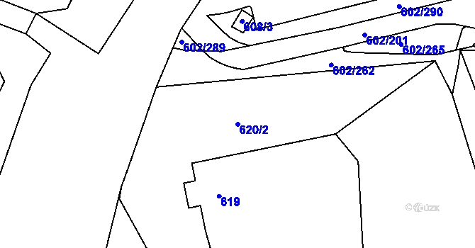 Parcela st. 620/2 v KÚ Staré Pavlovice, Katastrální mapa