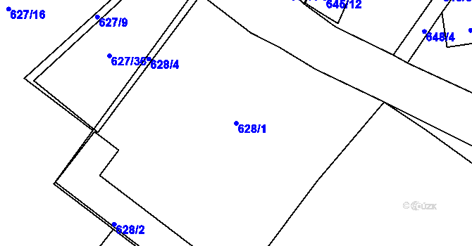 Parcela st. 628/1 v KÚ Staré Pavlovice, Katastrální mapa