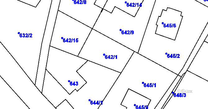 Parcela st. 642/1 v KÚ Staré Pavlovice, Katastrální mapa