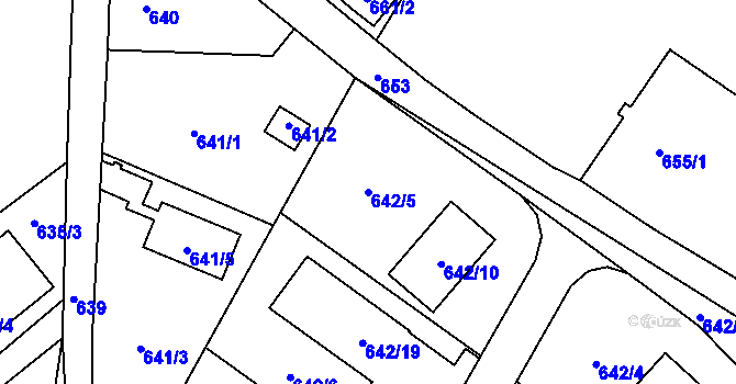 Parcela st. 642/5 v KÚ Staré Pavlovice, Katastrální mapa