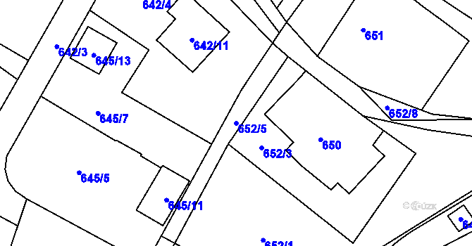 Parcela st. 652/5 v KÚ Staré Pavlovice, Katastrální mapa