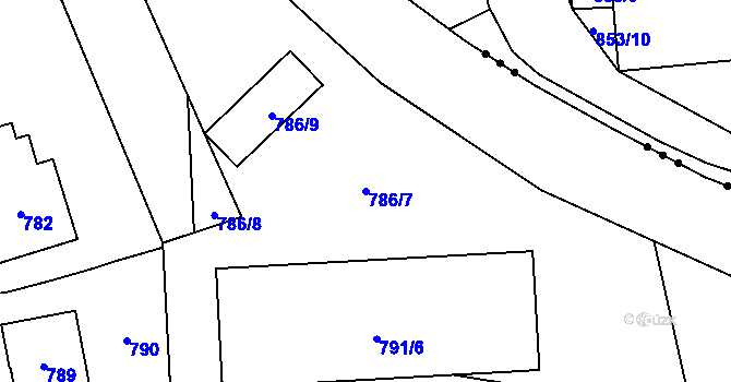 Parcela st. 786/7 v KÚ Staré Pavlovice, Katastrální mapa