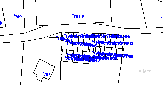 Parcela st. 796/5 v KÚ Staré Pavlovice, Katastrální mapa