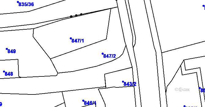 Parcela st. 847/2 v KÚ Staré Pavlovice, Katastrální mapa