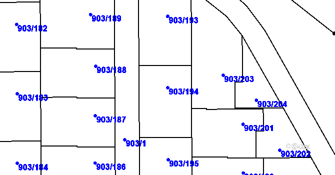 Parcela st. 903/194 v KÚ Staré Pavlovice, Katastrální mapa