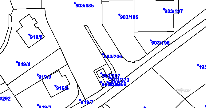 Parcela st. 903/206 v KÚ Staré Pavlovice, Katastrální mapa