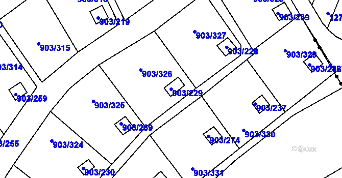 Parcela st. 903/229 v KÚ Staré Pavlovice, Katastrální mapa