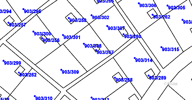 Parcela st. 903/267 v KÚ Staré Pavlovice, Katastrální mapa
