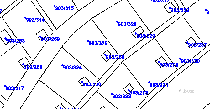 Parcela st. 903/269 v KÚ Staré Pavlovice, Katastrální mapa