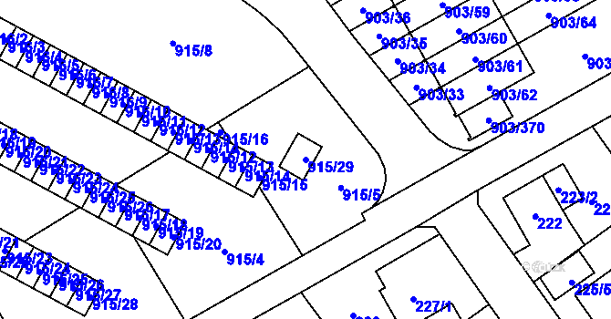Parcela st. 915/29 v KÚ Staré Pavlovice, Katastrální mapa