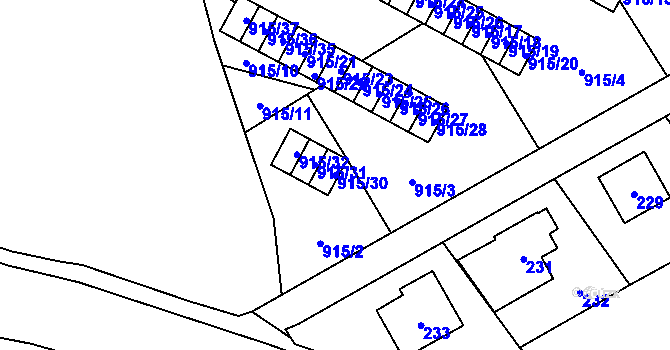 Parcela st. 915/30 v KÚ Staré Pavlovice, Katastrální mapa