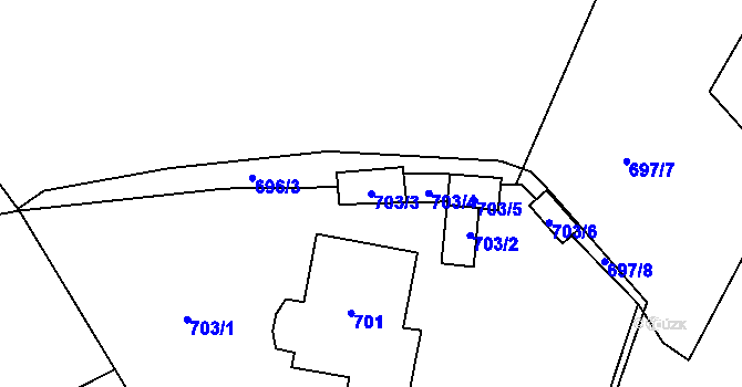 Parcela st. 703/3 v KÚ Staré Pavlovice, Katastrální mapa