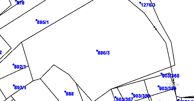 Parcela st. 886/3 v KÚ Staré Pavlovice, Katastrální mapa
