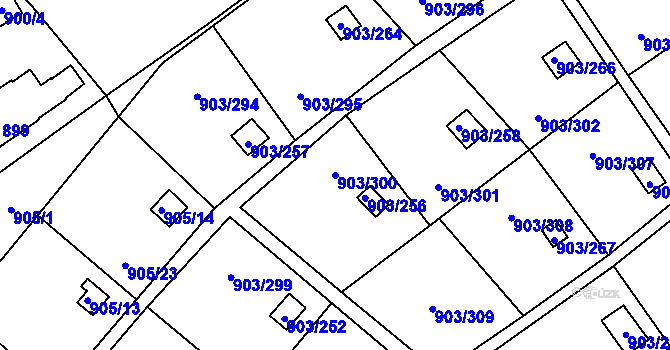 Parcela st. 903/300 v KÚ Staré Pavlovice, Katastrální mapa