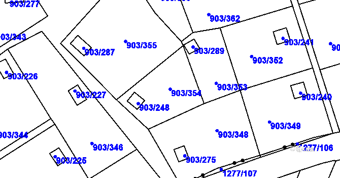 Parcela st. 903/354 v KÚ Staré Pavlovice, Katastrální mapa