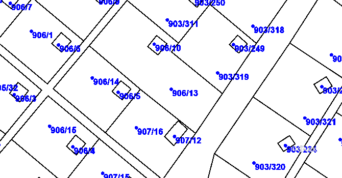 Parcela st. 906/13 v KÚ Staré Pavlovice, Katastrální mapa
