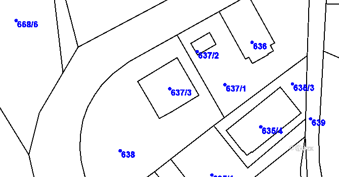 Parcela st. 637/3 v KÚ Staré Pavlovice, Katastrální mapa