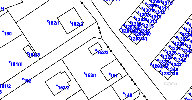 Parcela st. 152/2 v KÚ Staré Pavlovice, Katastrální mapa