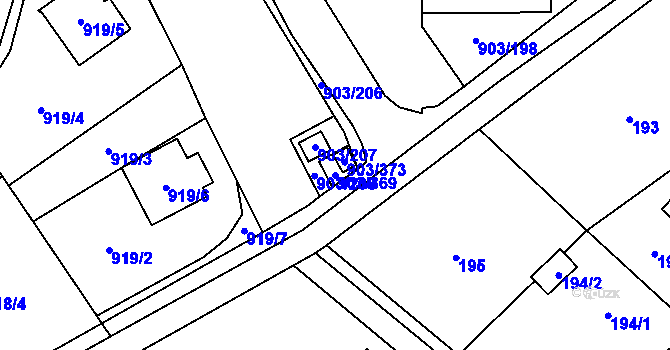 Parcela st. 903/369 v KÚ Staré Pavlovice, Katastrální mapa