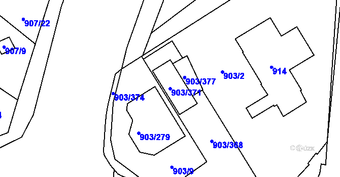 Parcela st. 903/371 v KÚ Staré Pavlovice, Katastrální mapa