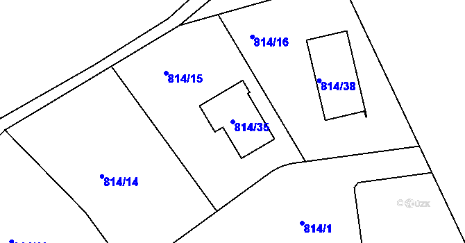 Parcela st. 814/35 v KÚ Staré Pavlovice, Katastrální mapa
