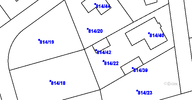 Parcela st. 814/42 v KÚ Staré Pavlovice, Katastrální mapa