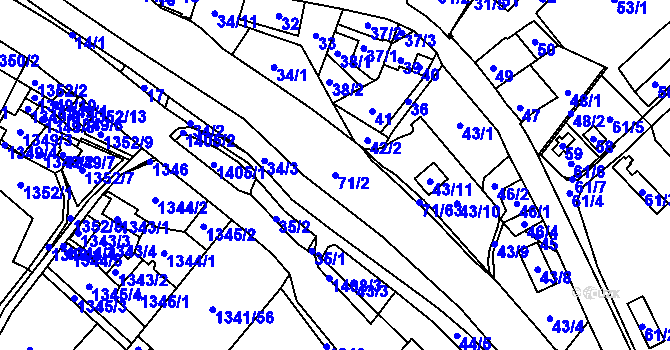 Parcela st. 71/2 v KÚ Růžodol I, Katastrální mapa