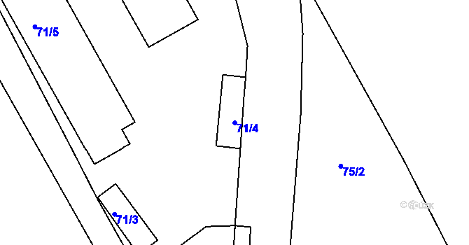 Parcela st. 71/4 v KÚ Růžodol I, Katastrální mapa