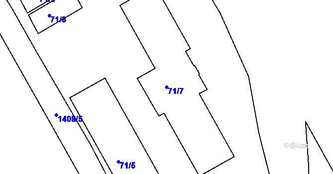 Parcela st. 71/7 v KÚ Růžodol I, Katastrální mapa