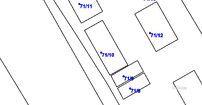 Parcela st. 71/10 v KÚ Růžodol I, Katastrální mapa