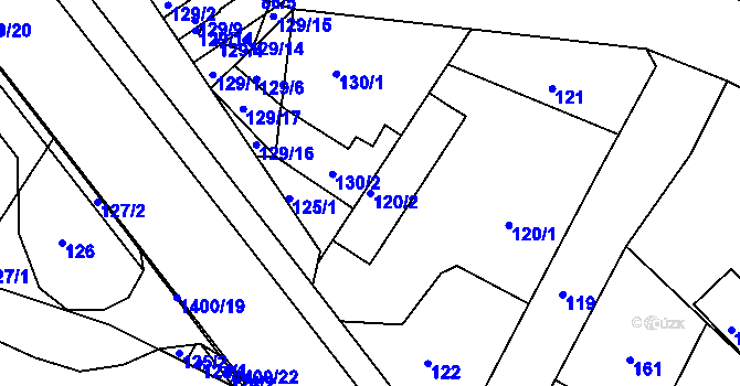 Parcela st. 120/2 v KÚ Růžodol I, Katastrální mapa
