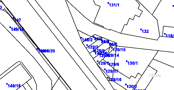 Parcela st. 129/2 v KÚ Růžodol I, Katastrální mapa