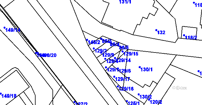 Parcela st. 129/9 v KÚ Růžodol I, Katastrální mapa